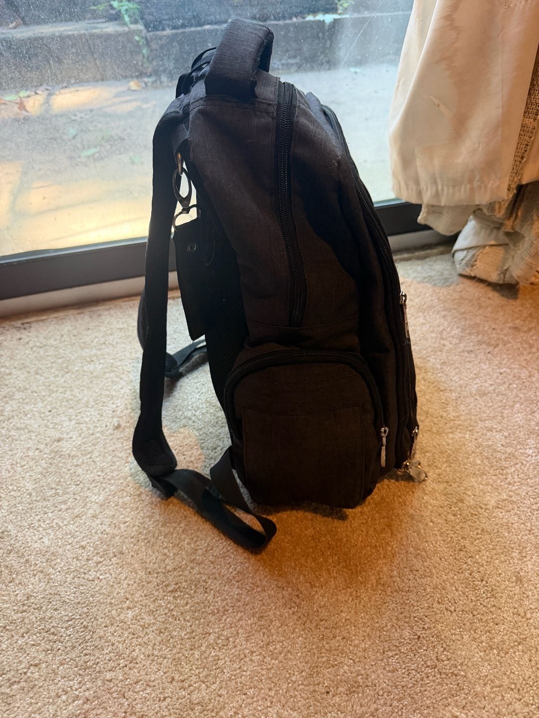 Qimiaobaby Diaper Bag Backpack Black Multi-Pocket 4