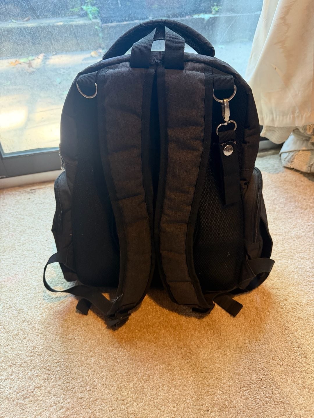Qimiaobaby Diaper Bag Backpack Black Multi-Pocket 5