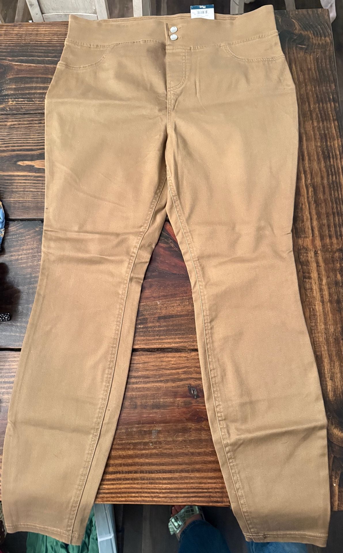 Time And Tru Plus Ts Jegging Size 0X 14W Brown Pull On Pants 2