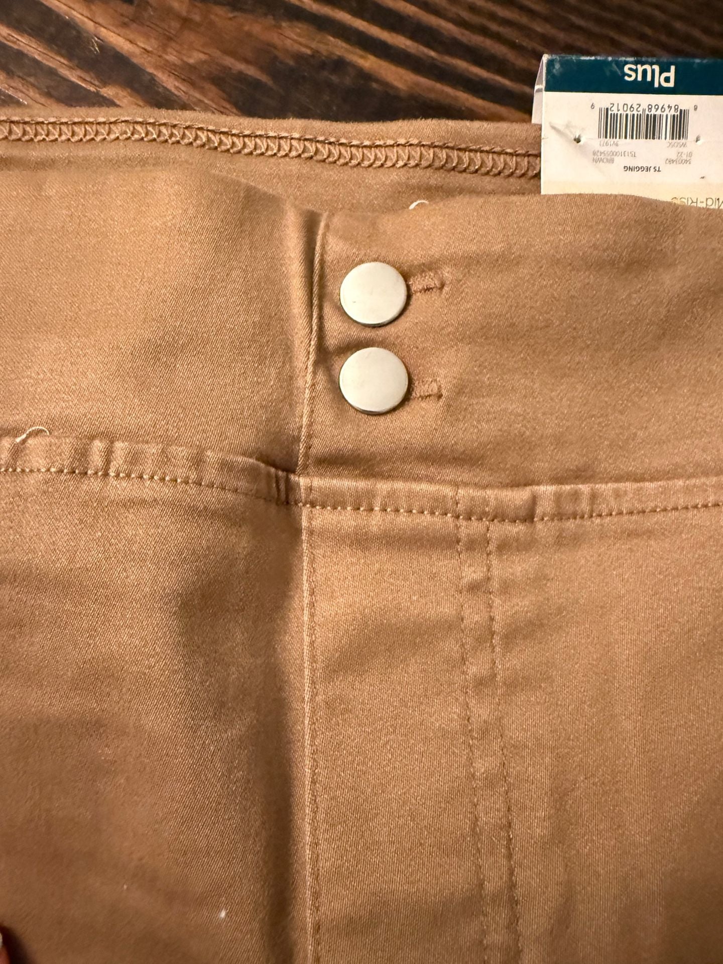 Time And Tru Plus Ts Jegging Size 0X 14W Brown Pull On Pants 3