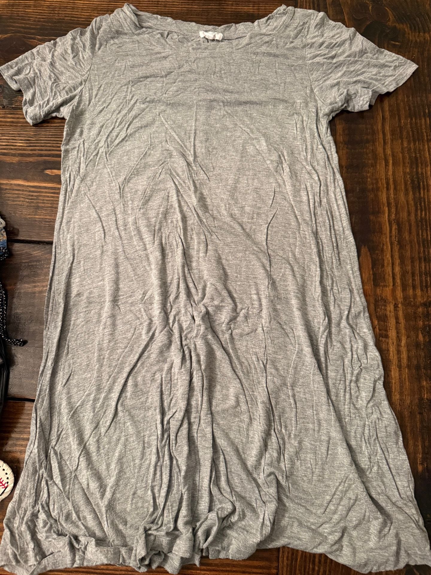 Exist Dress Size L Gray Short Sleeve T-Shirt Dress Casual Knit 1
