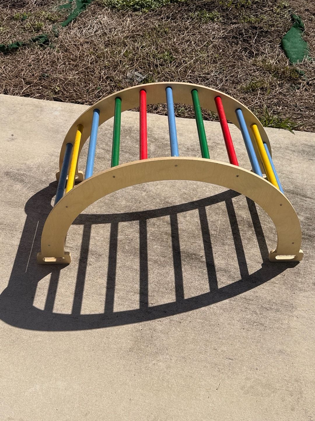Wooden Pikler Triangle Arch and Ramp Set Rainbow Climber 1