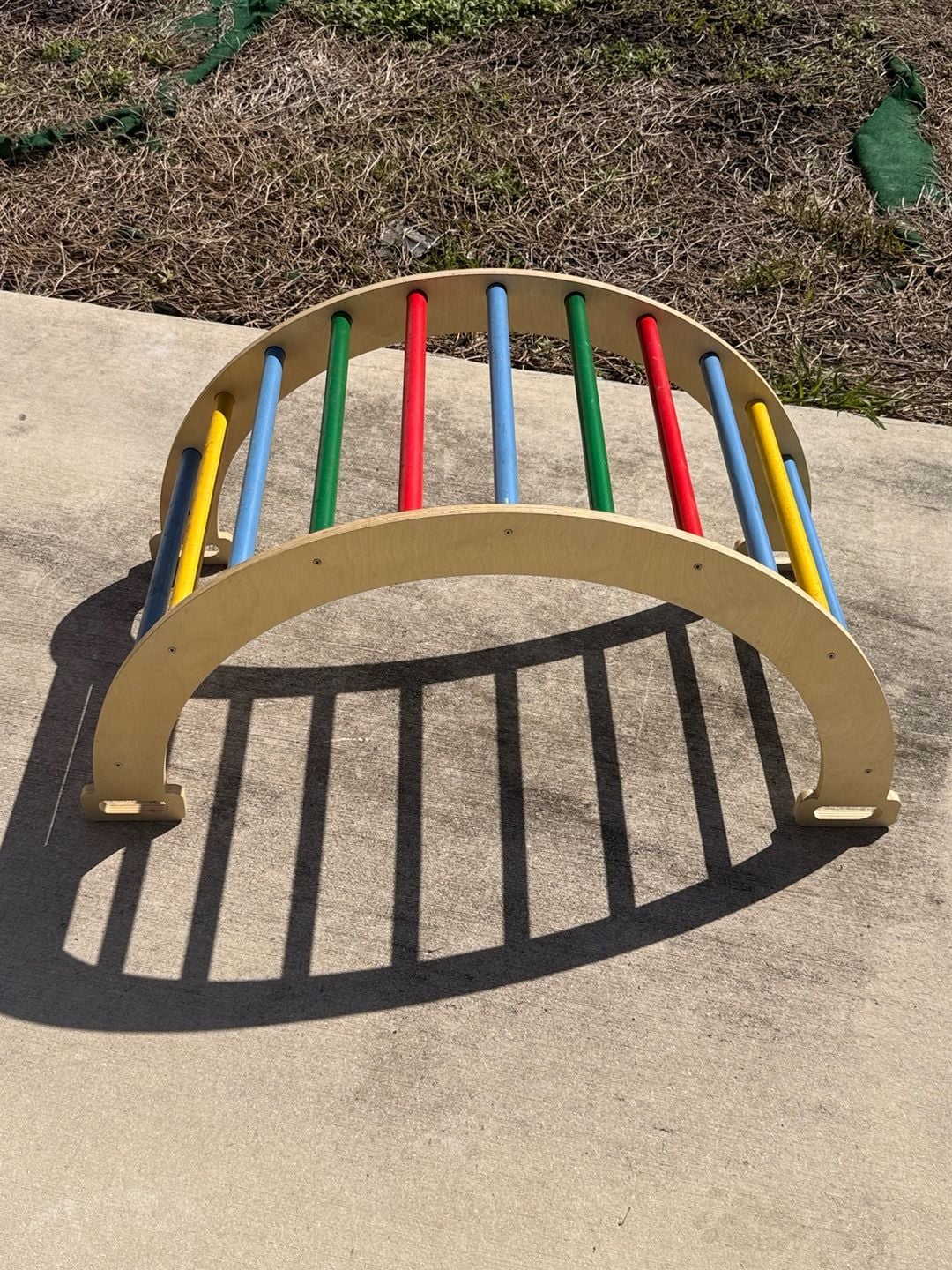 Wooden Pikler Triangle Arch and Ramp Set Rainbow Climber 2