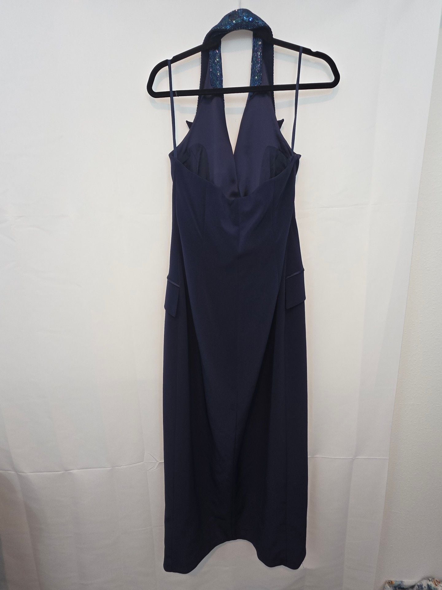 Niteline Bella Roufogali Tuxedo Halter Dress Navy Blue 3