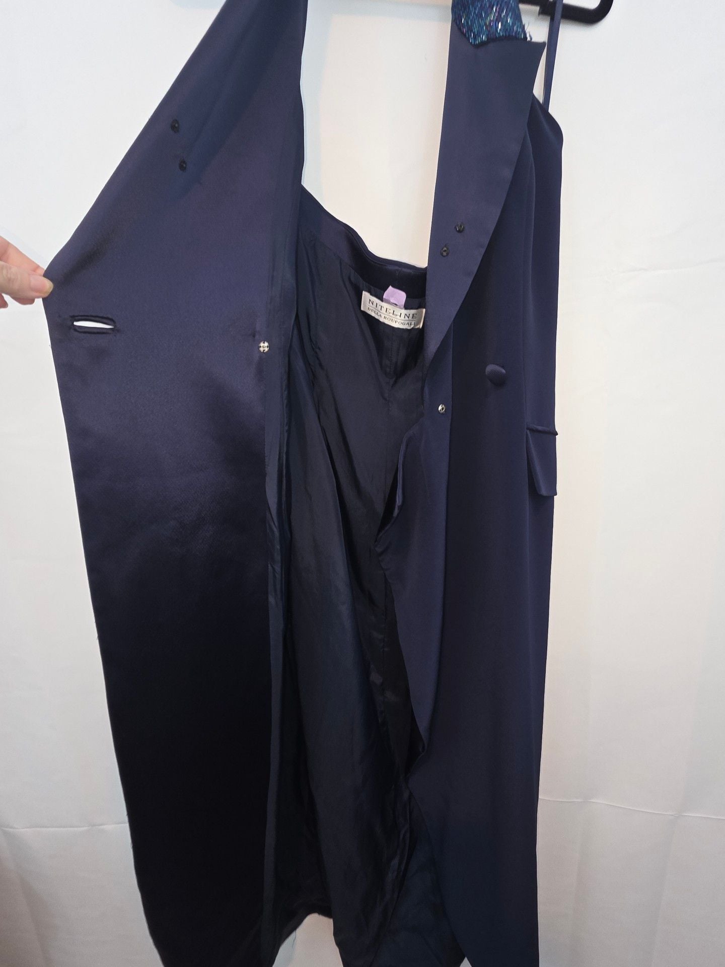 Niteline Bella Roufogali Tuxedo Halter Dress Navy Blue 4