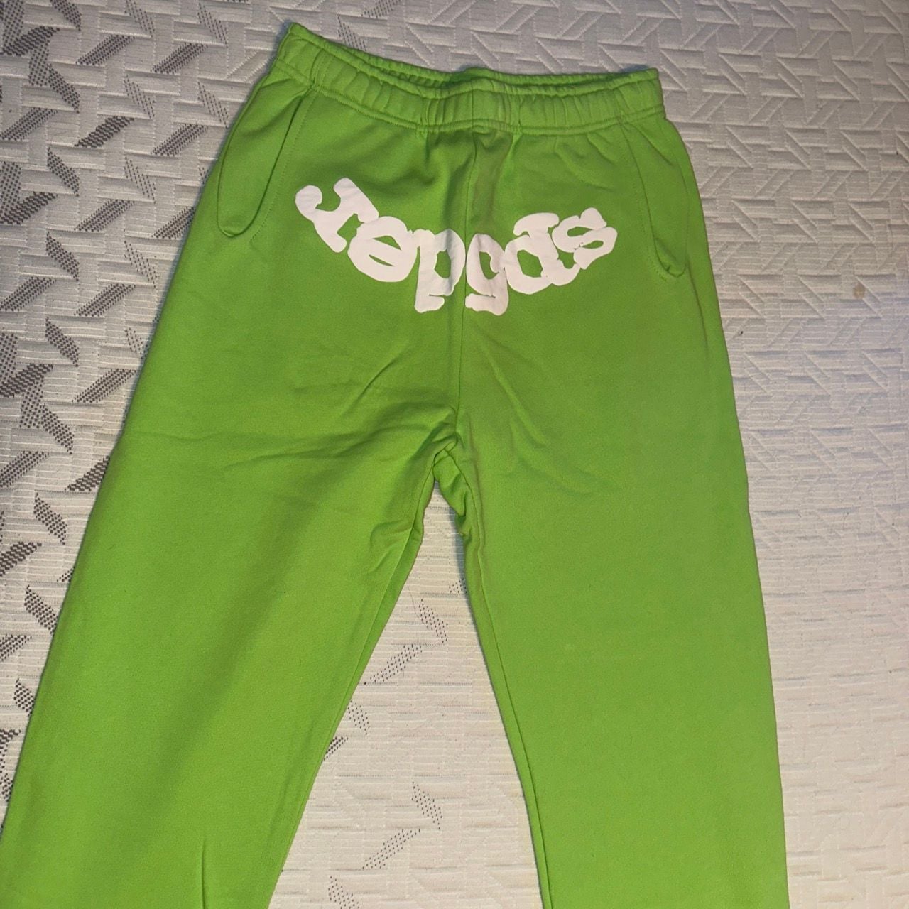 Sp5der Neon Green Sweatpants 4