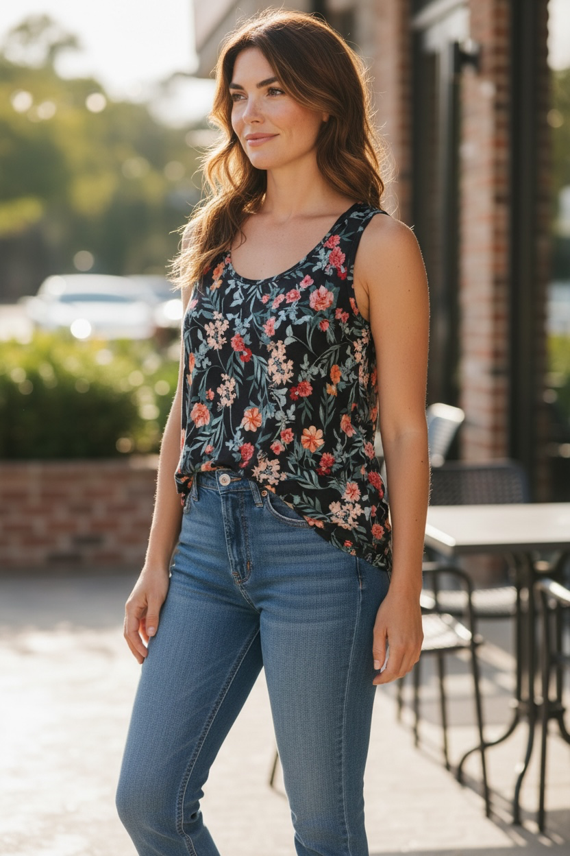 Loft Outlet Tank Top Size XXL Floral Print Sleeveless 2
