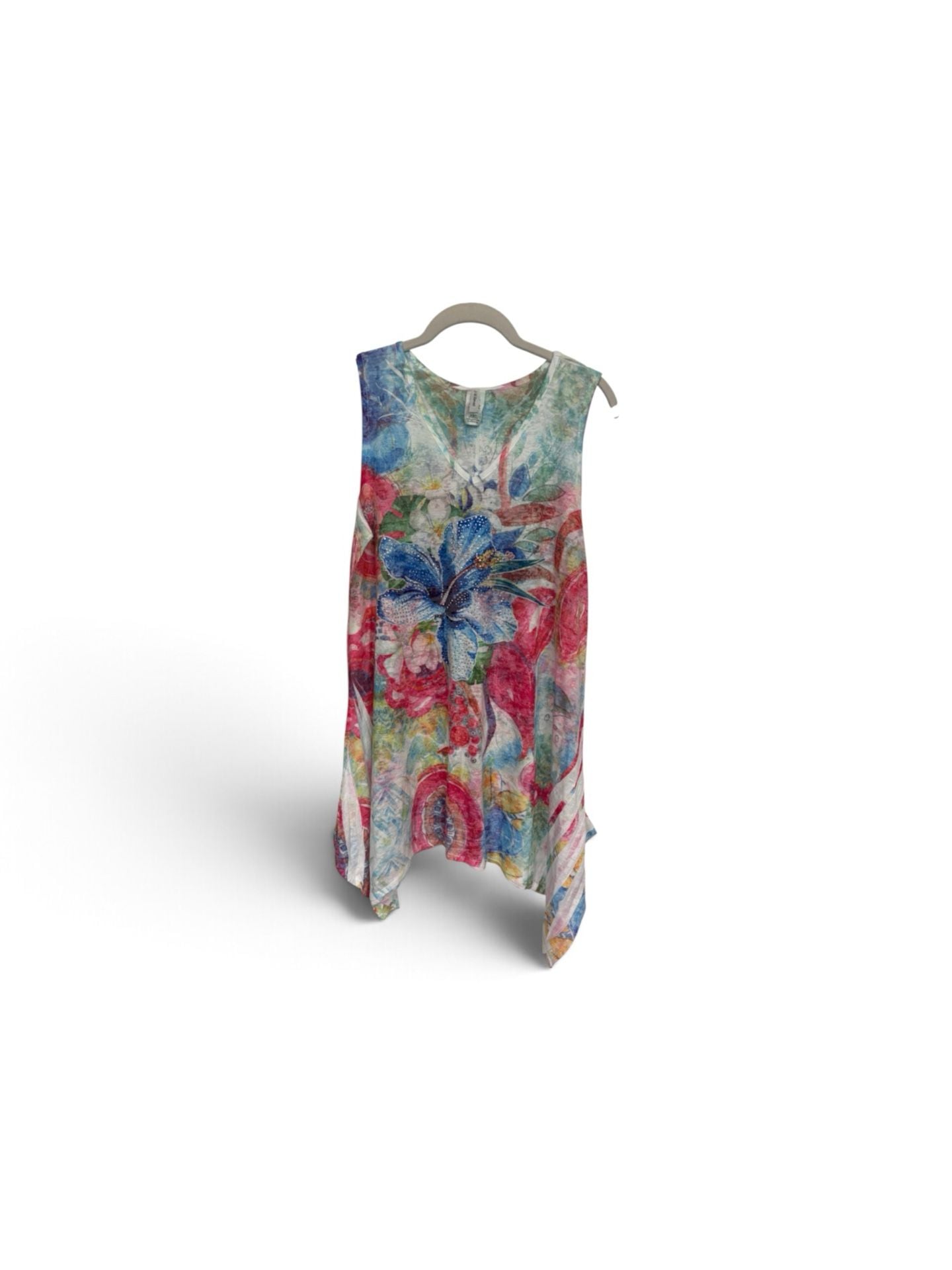 J-M Hawaii Floral Tank Top XL Multicolored Asymmetric 4