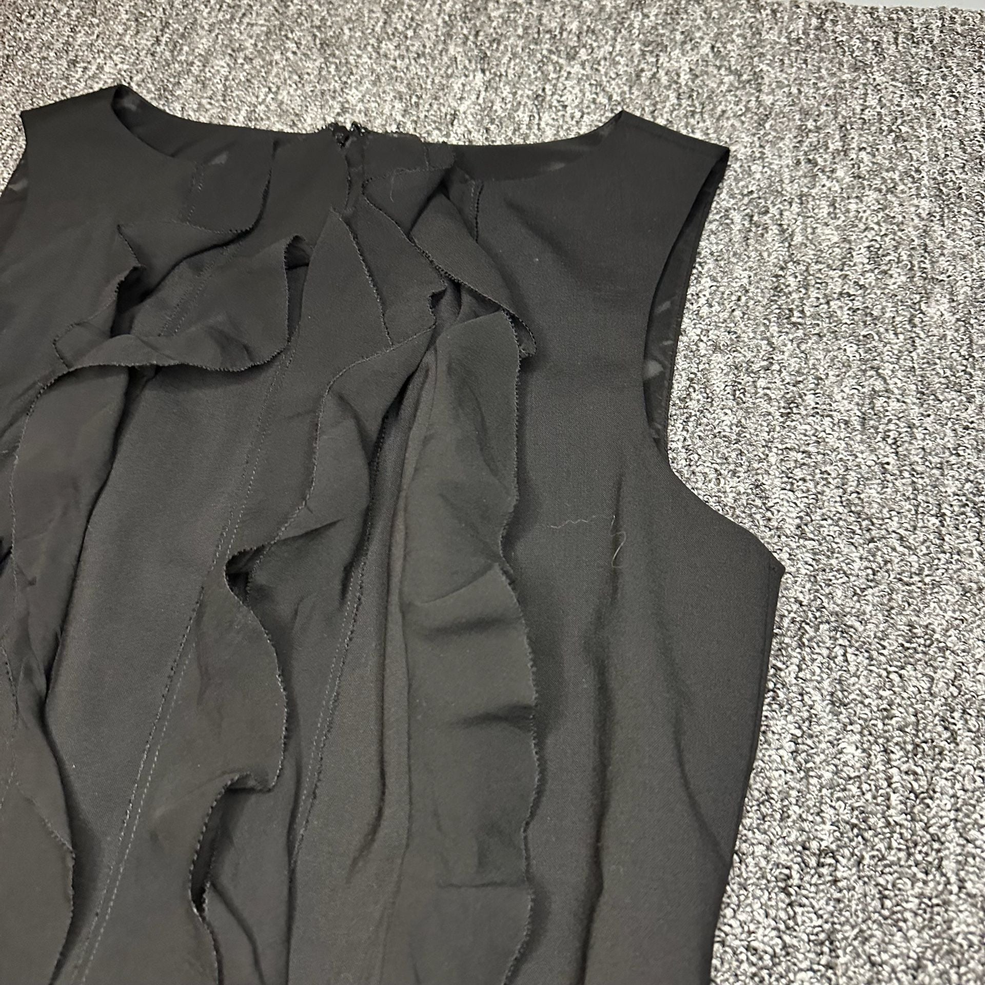 Ann Taylor Women’s Dress Virgin Wool and Silk Ruffle Sheath Dress Black NWOT 7
