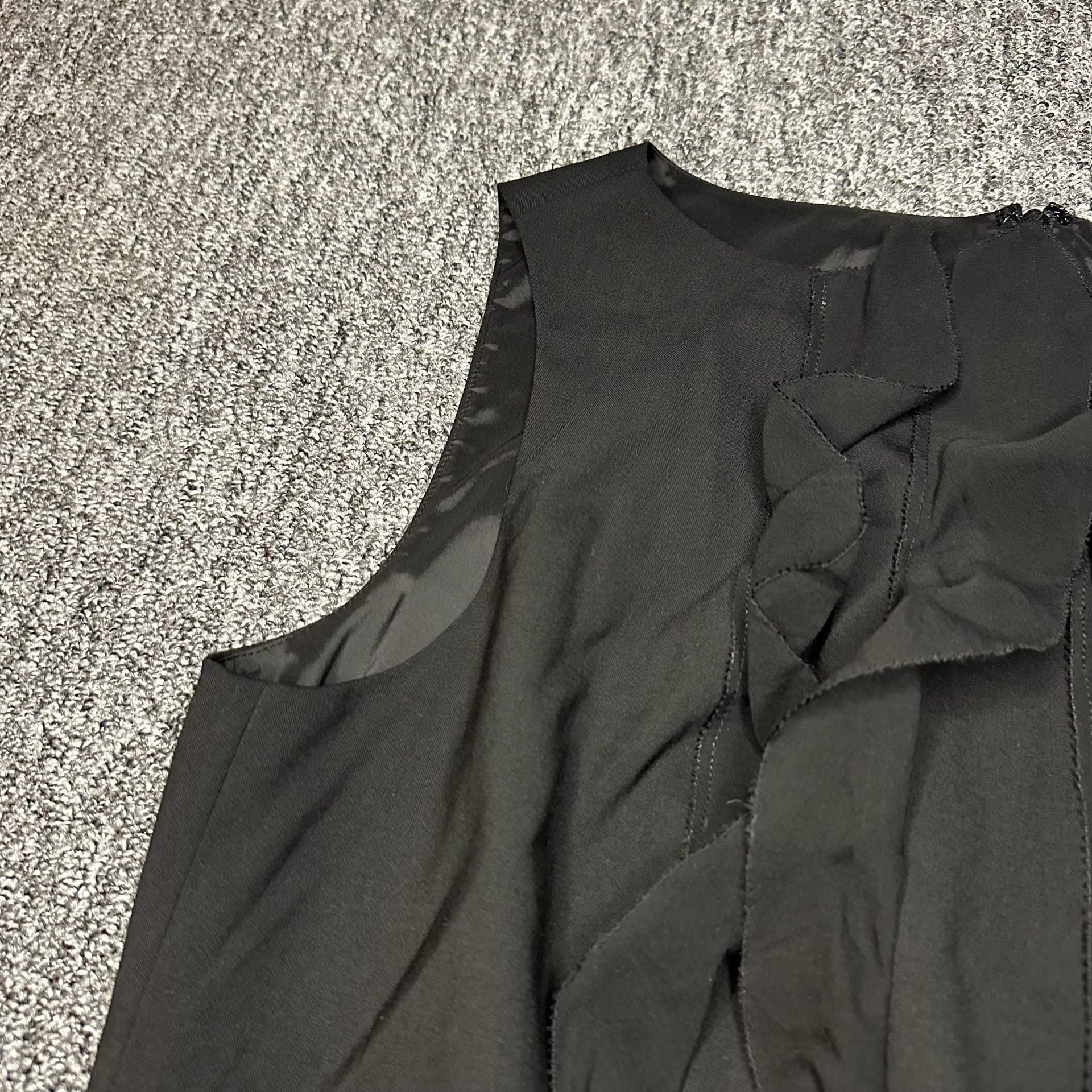 Ann Taylor Women’s Dress Virgin Wool and Silk Ruffle Sheath Dress Black NWOT 8