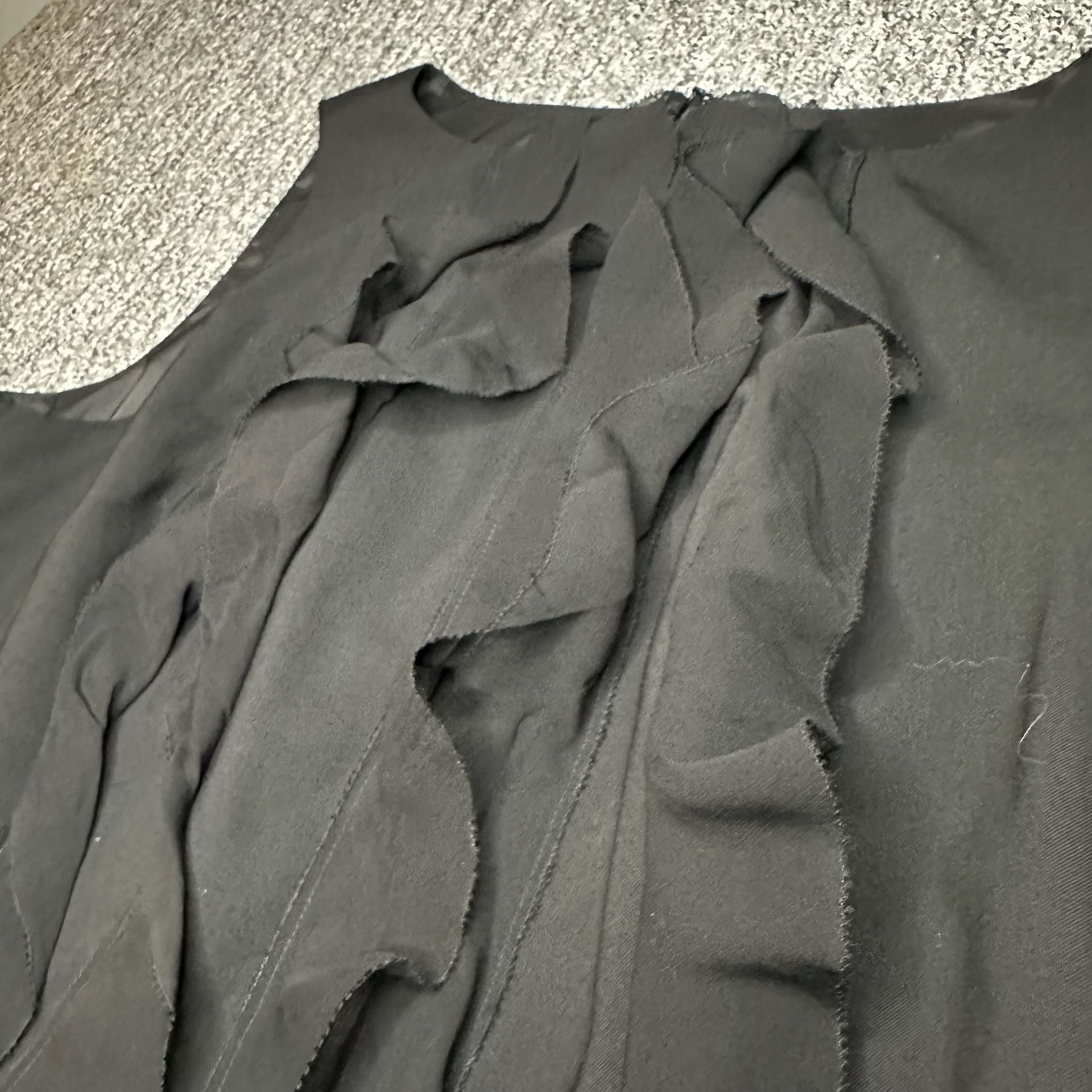 Ann Taylor Women’s Dress Virgin Wool and Silk Ruffle Sheath Dress Black NWOT 9