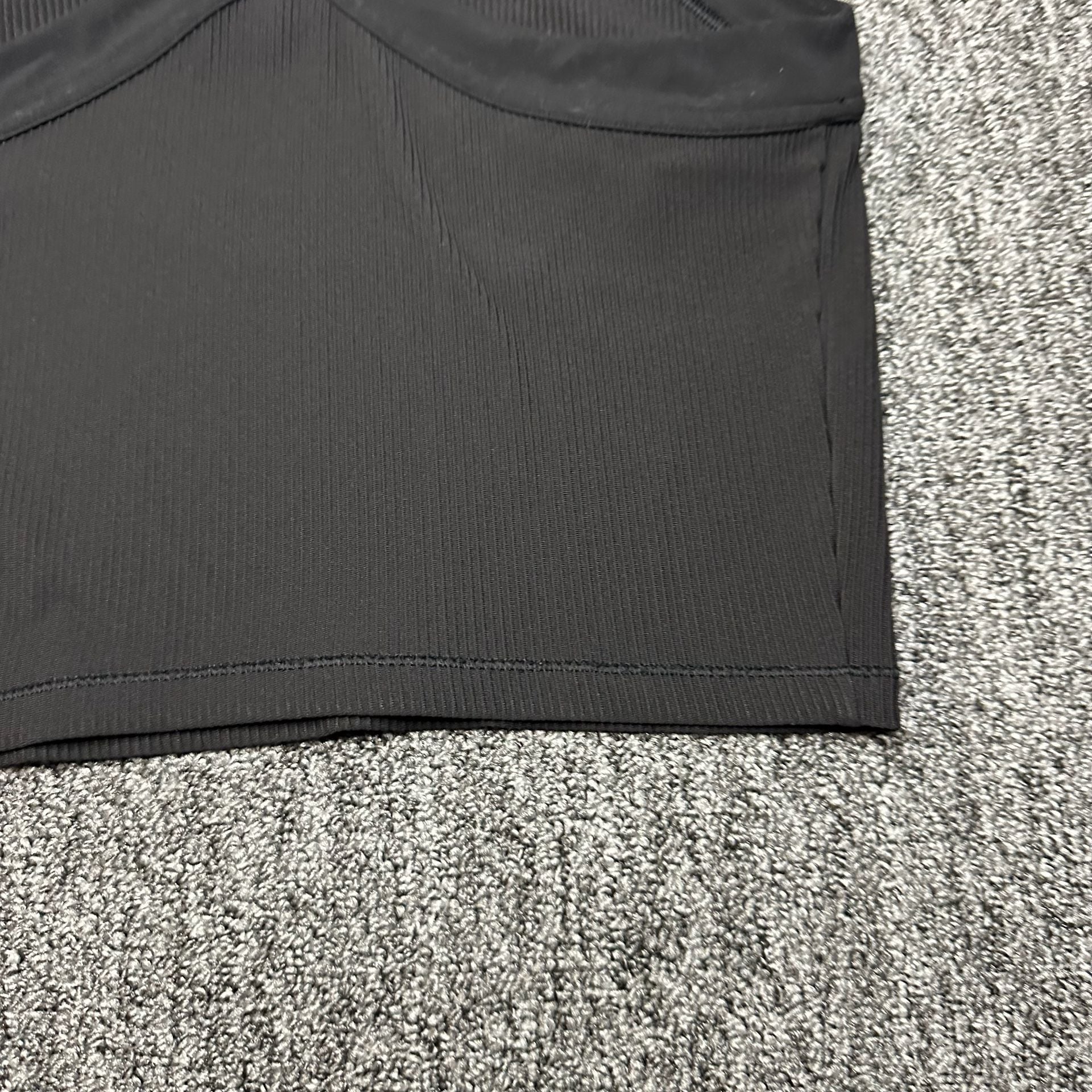 Athleta Crop Tank Top Black Criss Cross Back Ribbed 9