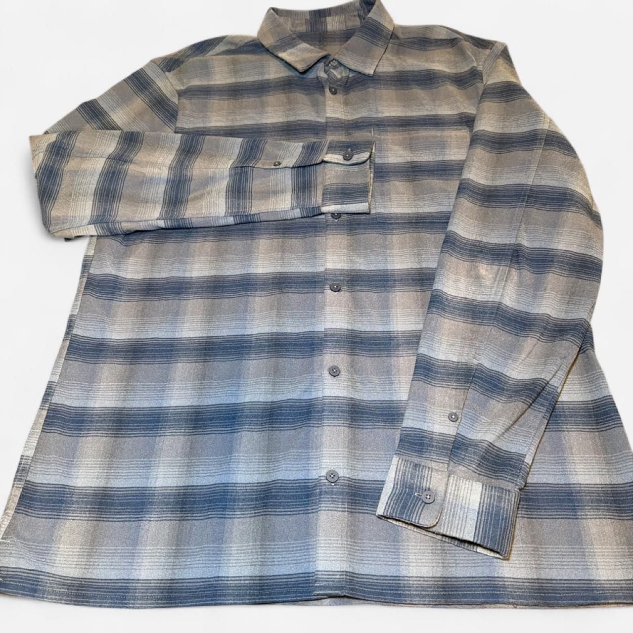 Lululemon Masons Peak Flannel Mens Large Long Sleeve Blue 3