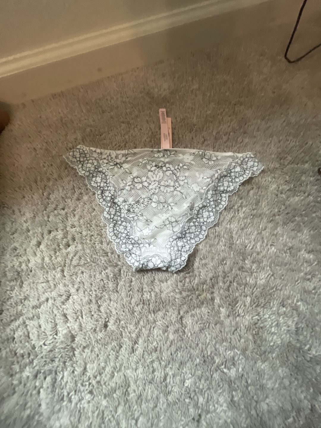 VICTORIA'S SECRET DREAM ANGELS LACE BIKINI PANTY LARGE IVORY WHITE NWT 7