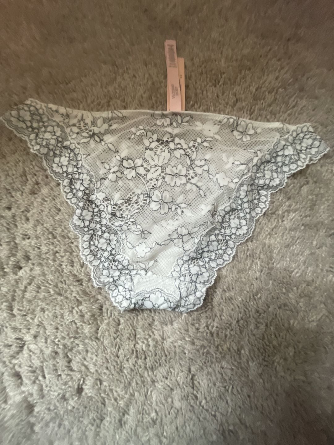 VICTORIA'S SECRET DREAM ANGELS LACE BIKINI PANTY LARGE IVORY WHITE NWT 8