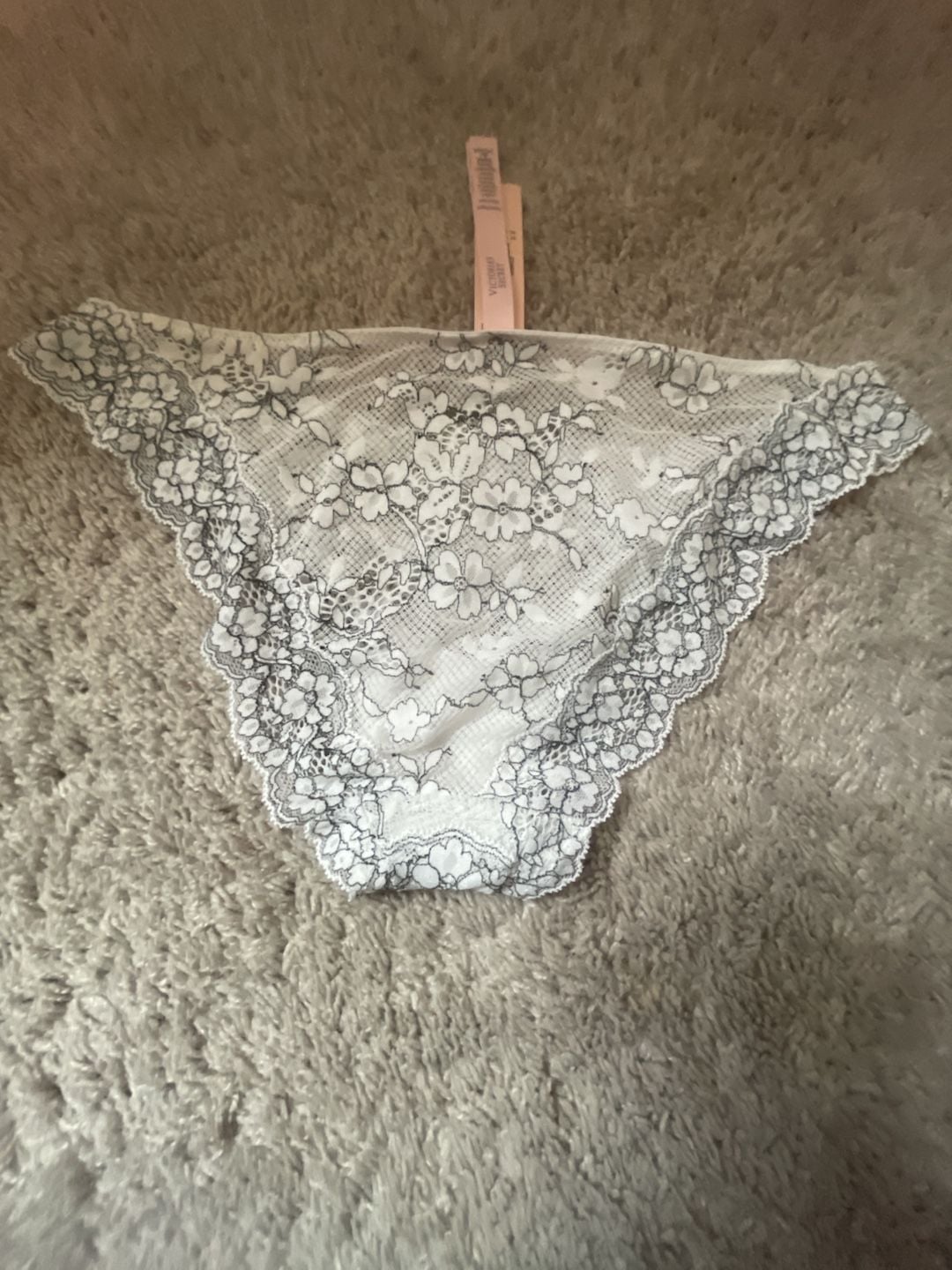 VICTORIA'S SECRET DREAM ANGELS LACE BIKINI PANTY LARGE IVORY WHITE NWT 9