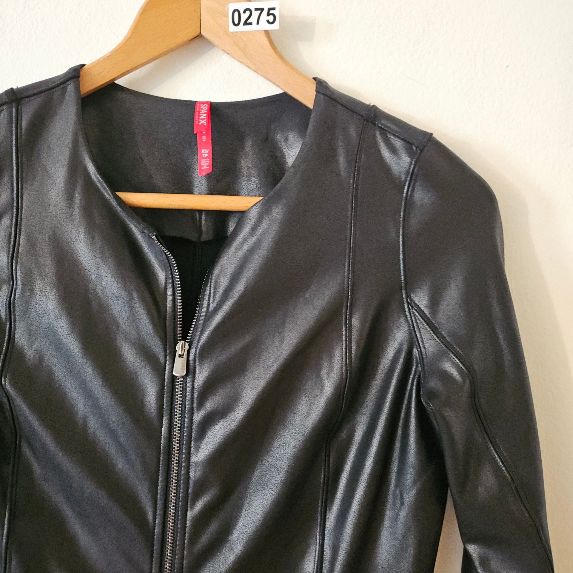 Spanx Faux Leather Jacket XS Black 3