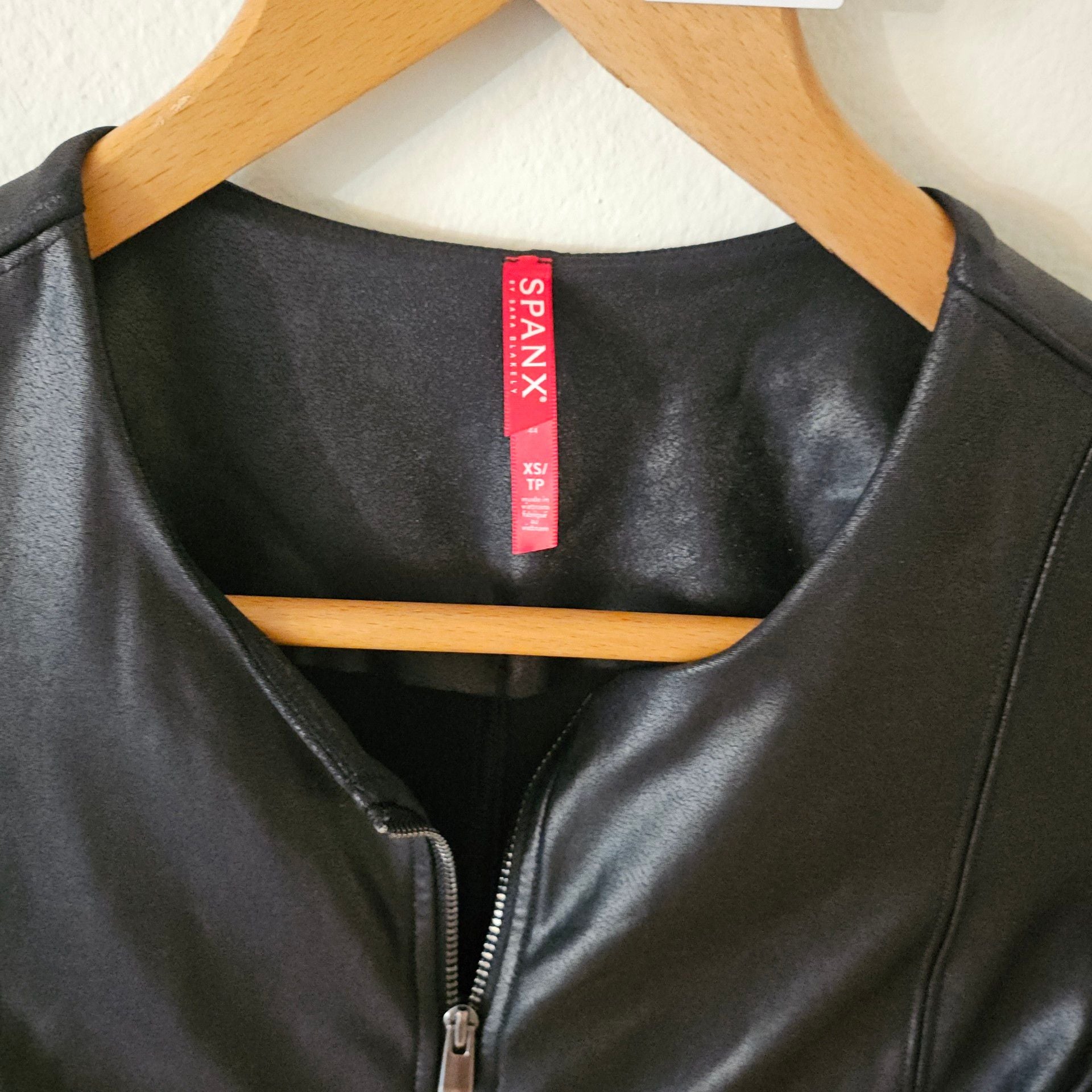 Spanx Faux Leather Jacket XS Black 4