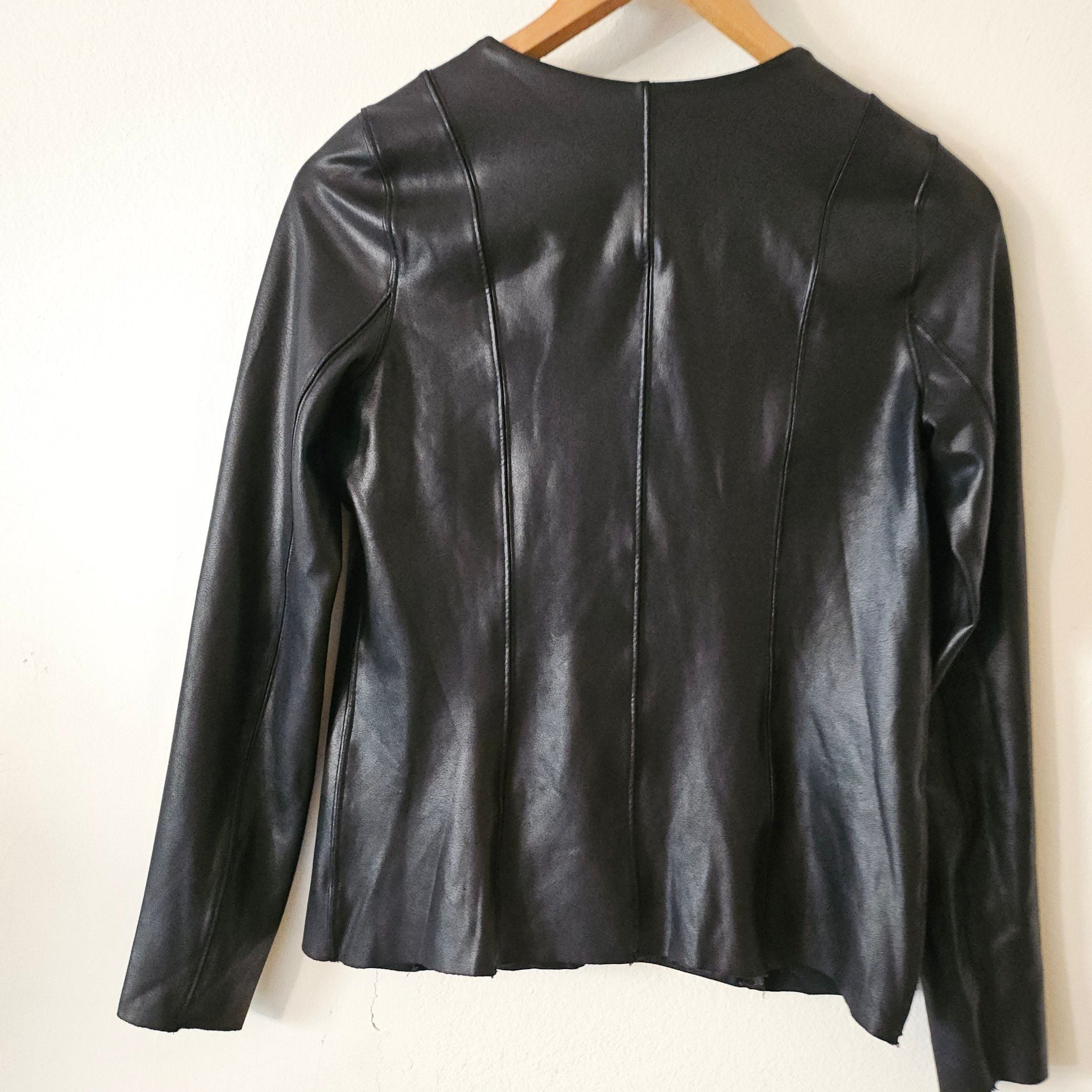 Spanx Faux Leather Jacket XS Black 6