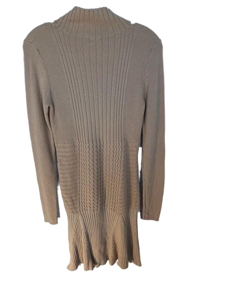 LACOSTE Tan Cotton/Wool Textured Knit Midi Dress Size 40/US M 7
