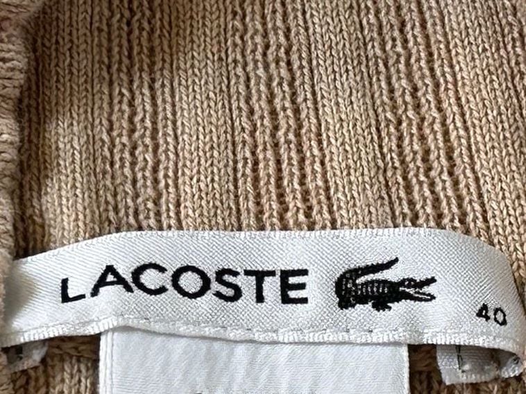 LACOSTE Tan Cotton/Wool Textured Knit Midi Dress Size 40/US M 8