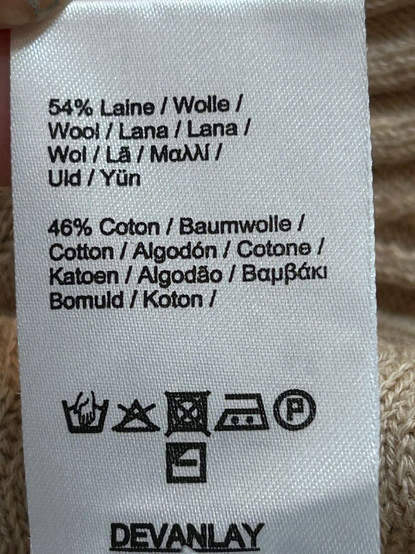 LACOSTE Tan Cotton/Wool Textured Knit Midi Dress Size 40/US M 10