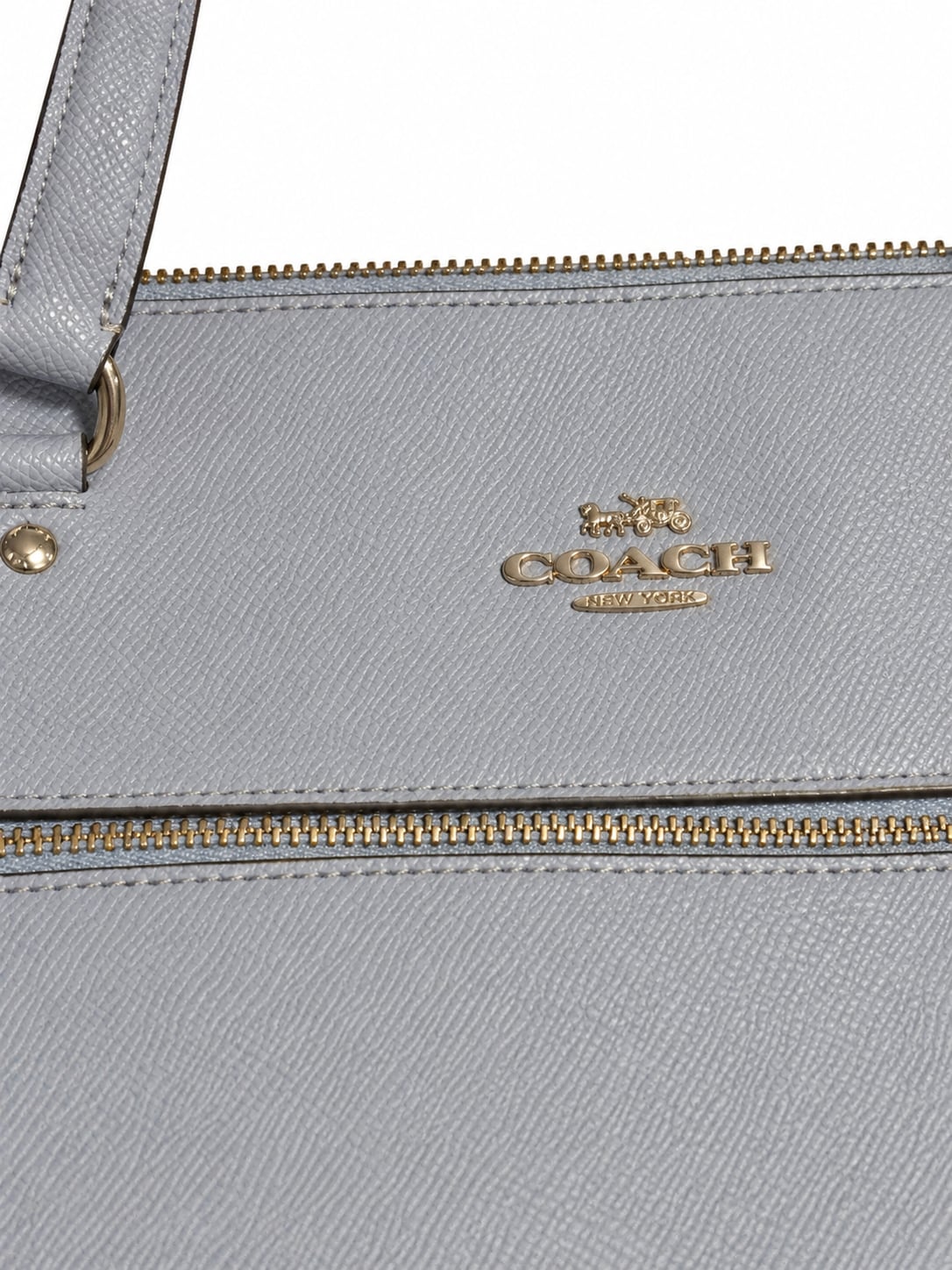 Coach F79608 Gallery Tote Bag Blue Crossgrain Leather Silver Hardware 4
