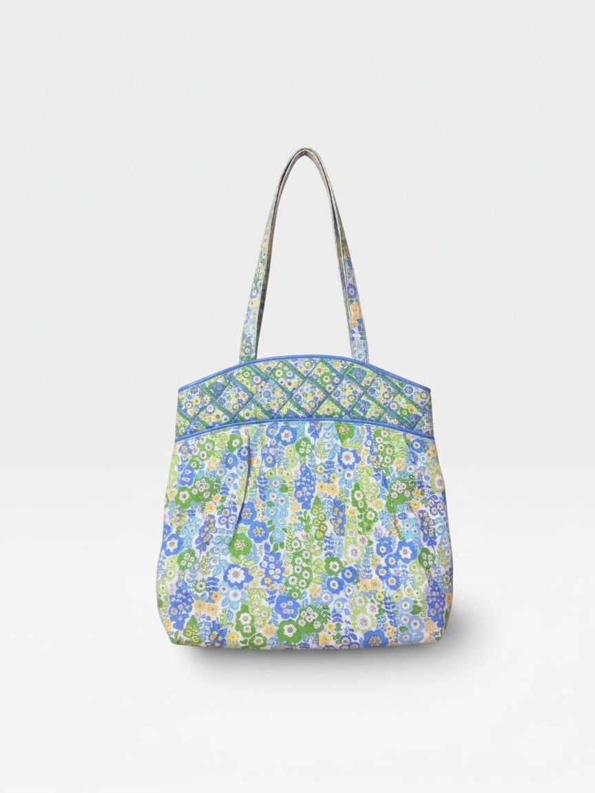Vera Bradley English Meadow Floral Tote Bag Blue Green Yellow 2