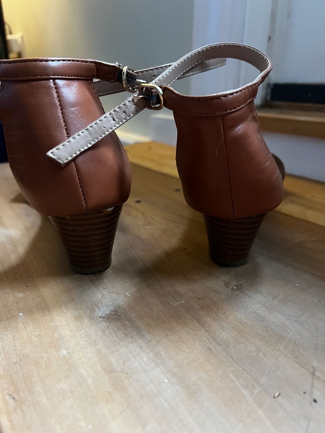 Brown Ankle Strap Heels 5