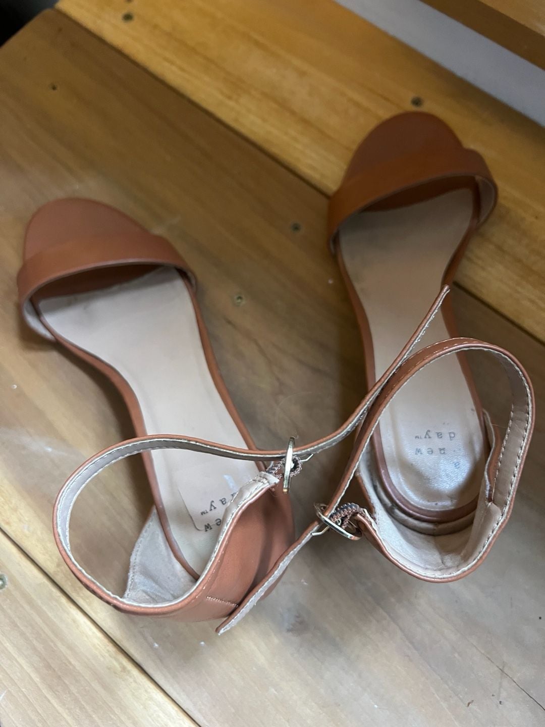 Brown Ankle Strap Heels 6
