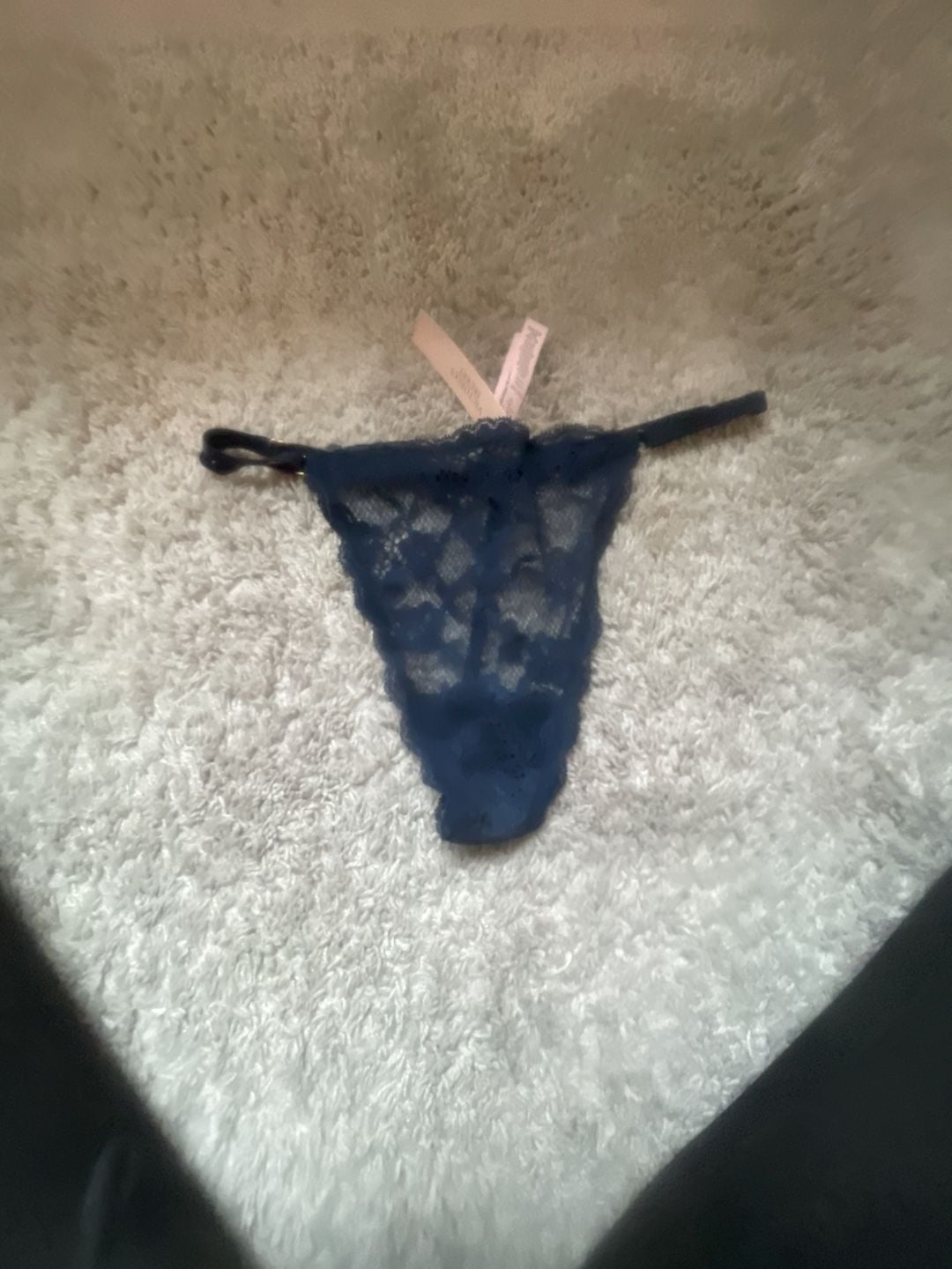 Victoria's Secret Rhinestone Lace Shine Strap Thong Panty Color Green NWT 5