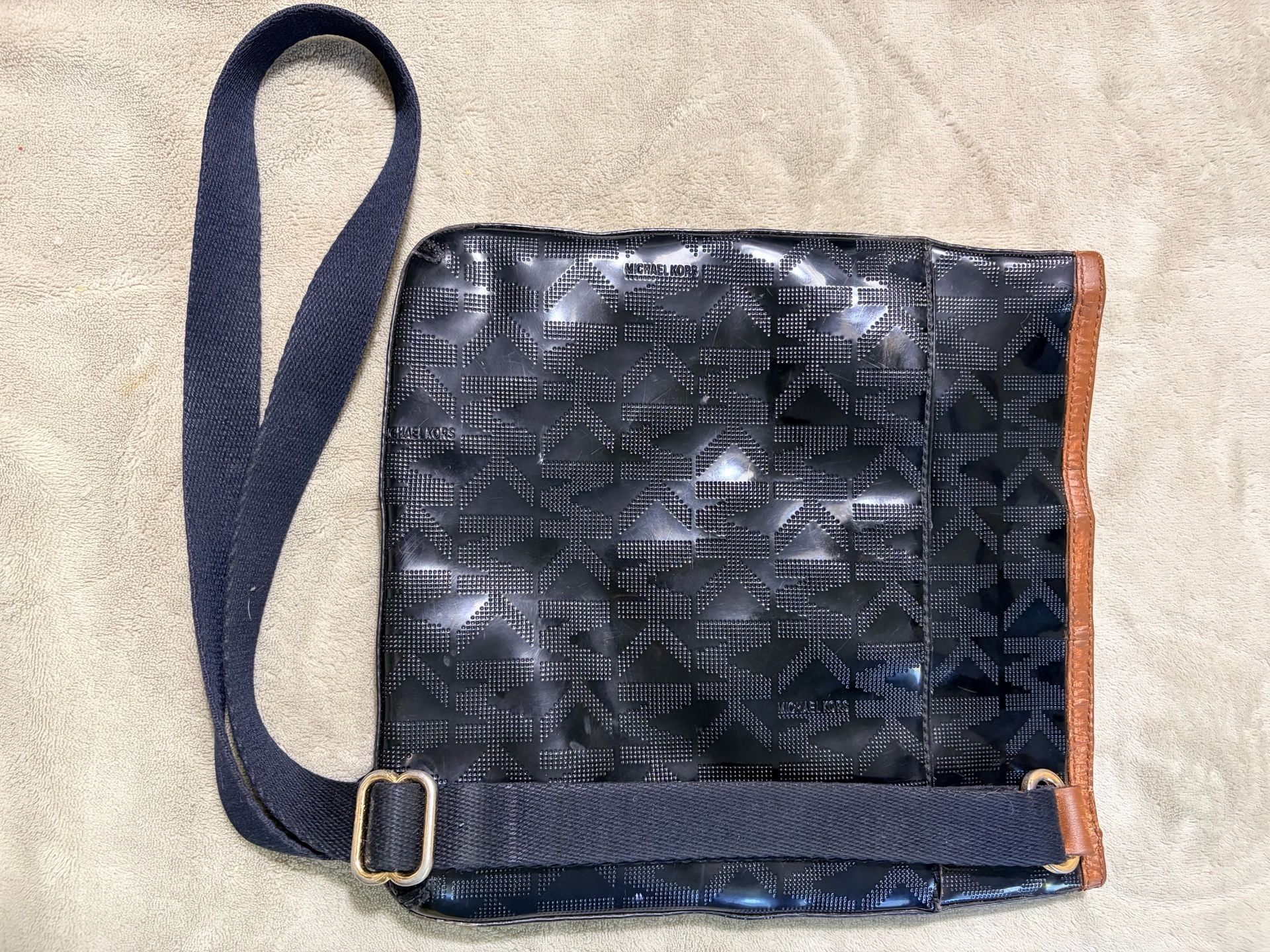 Michael Kors Patent Leather Crossbody Bag - Brown Crossbody Bags, Handbags 4