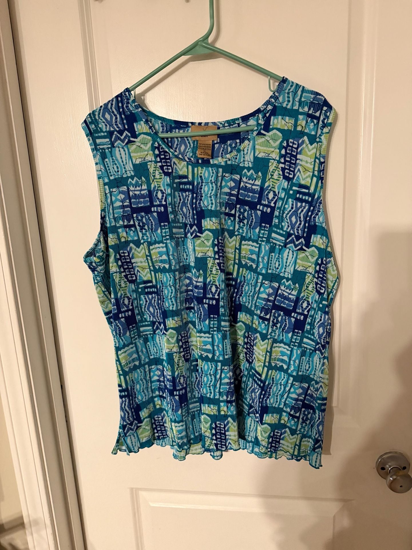 Choices Woman Pleated 3 pc. Outfit Set Size 2X/3X Blue 5