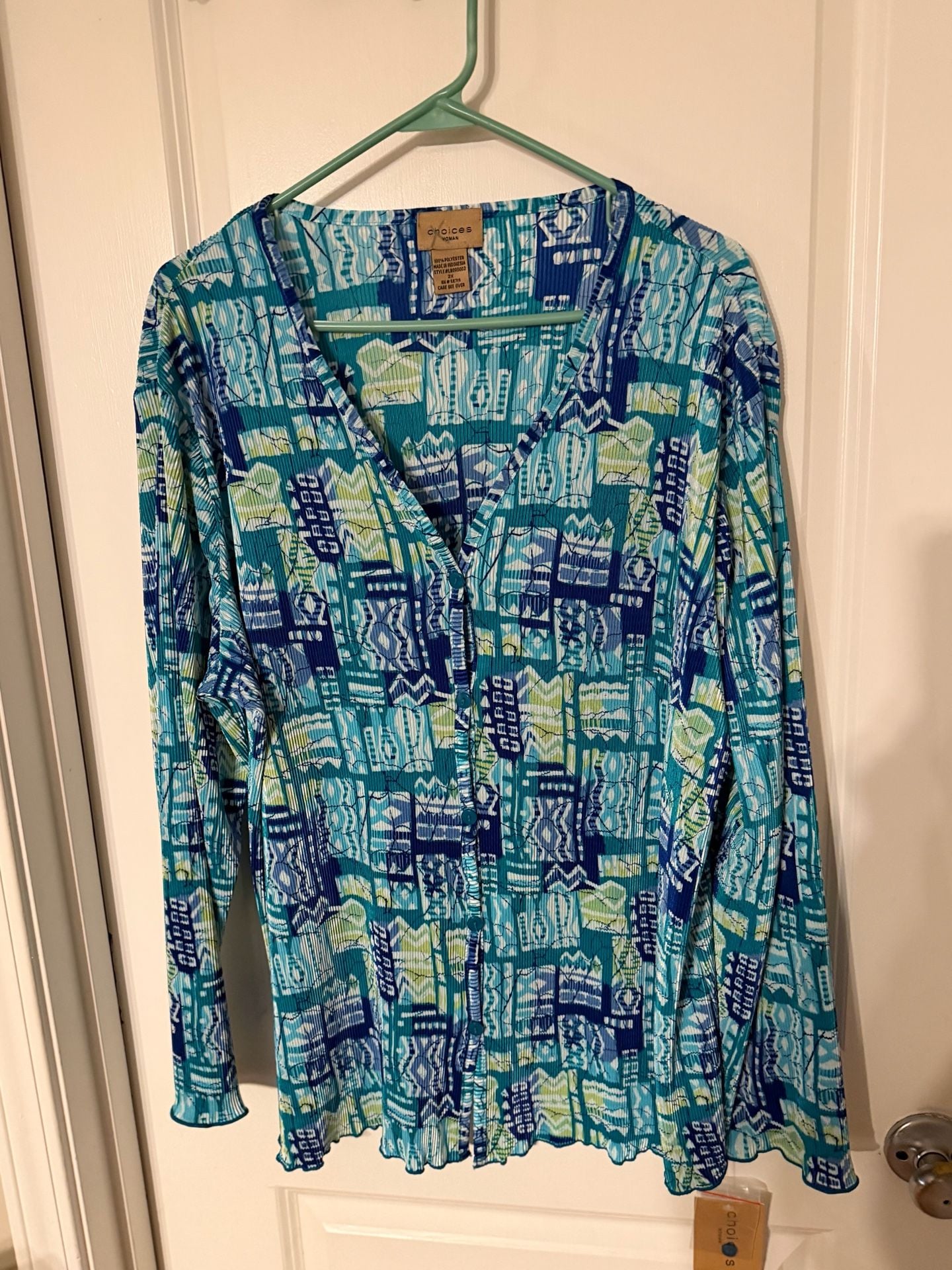 Choices Woman Pleated 3 pc. Outfit Set Size 2X/3X Blue 6
