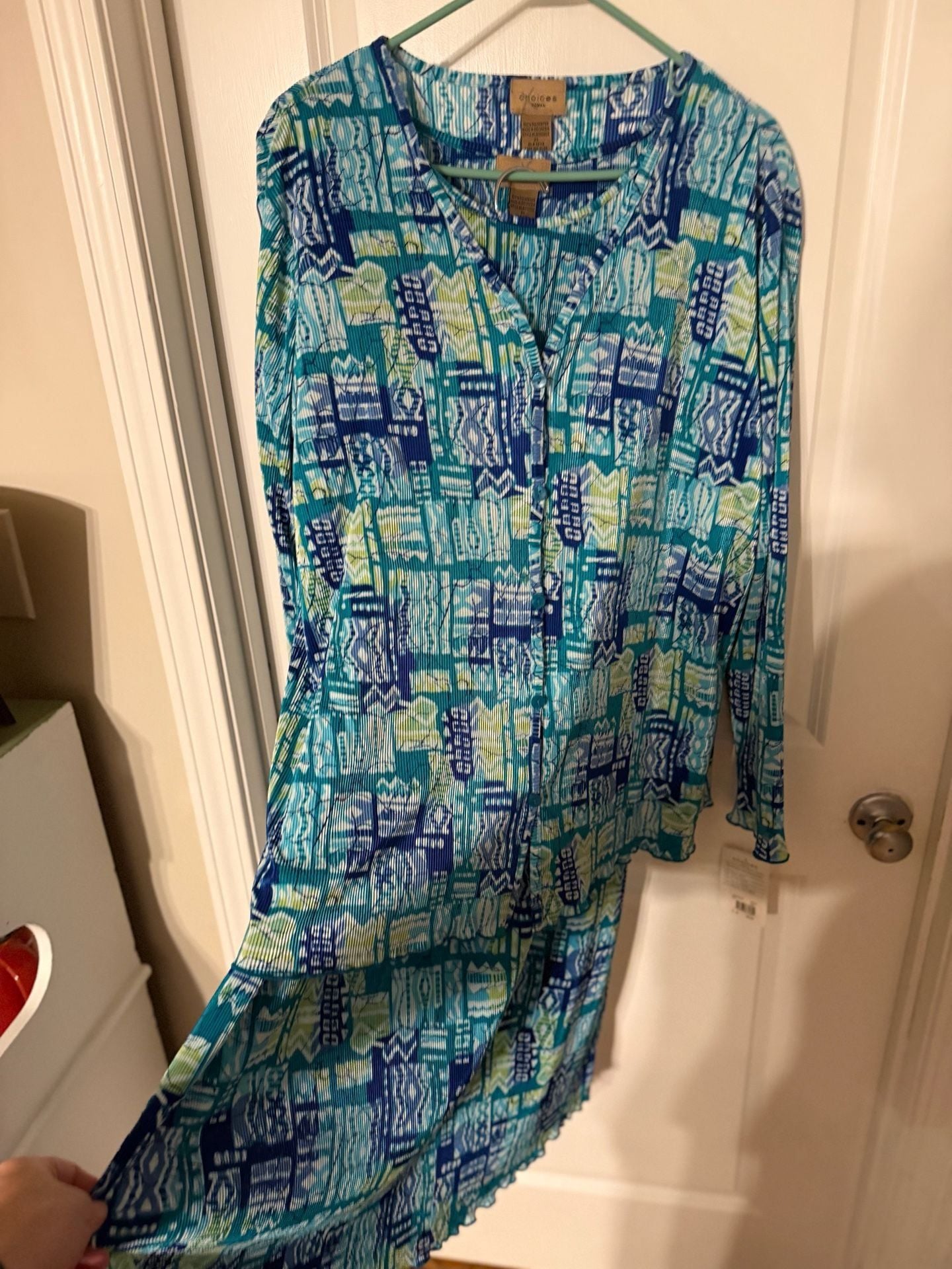 Choices Woman Pleated 3 pc. Outfit Set Size 2X/3X Blue 2