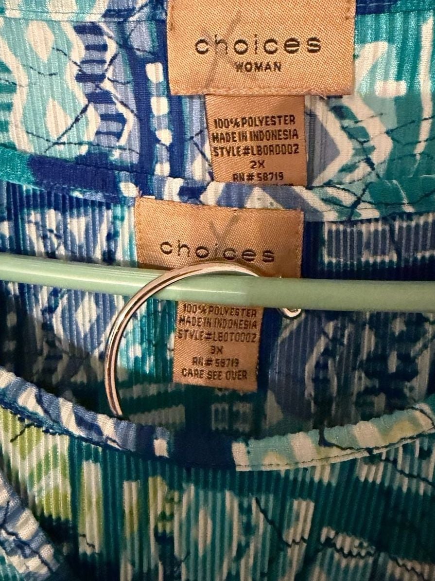 Choices Woman Pleated 3 pc. Outfit Set Size 2X/3X Blue 3