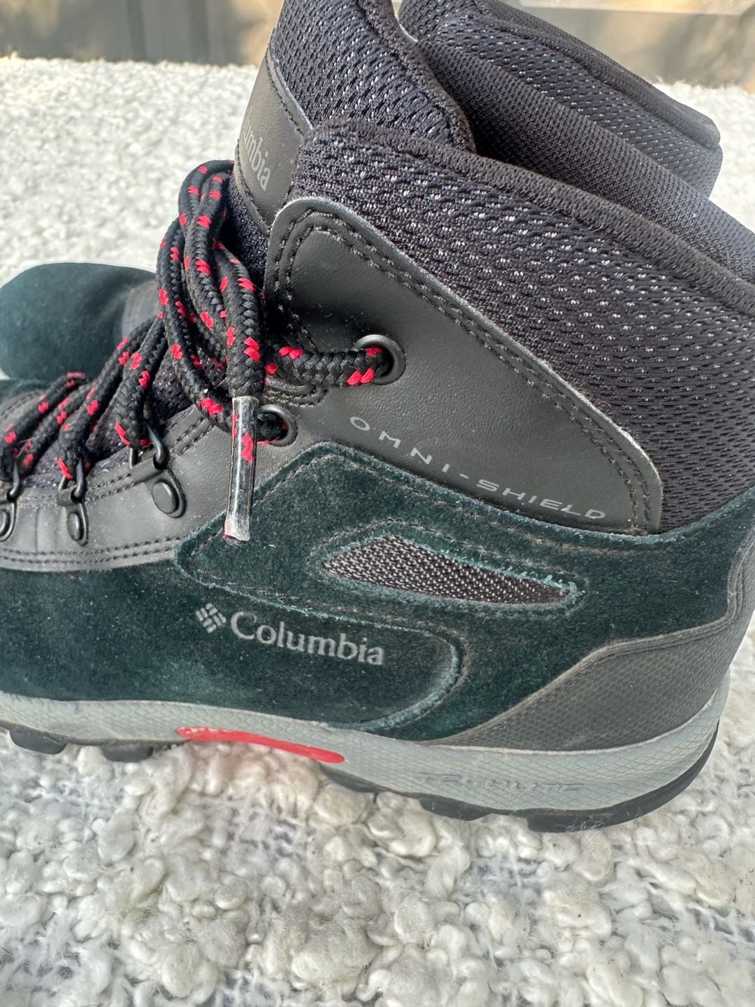 Columbia Newton Ridge Hiking Boots Black Red US 6 11