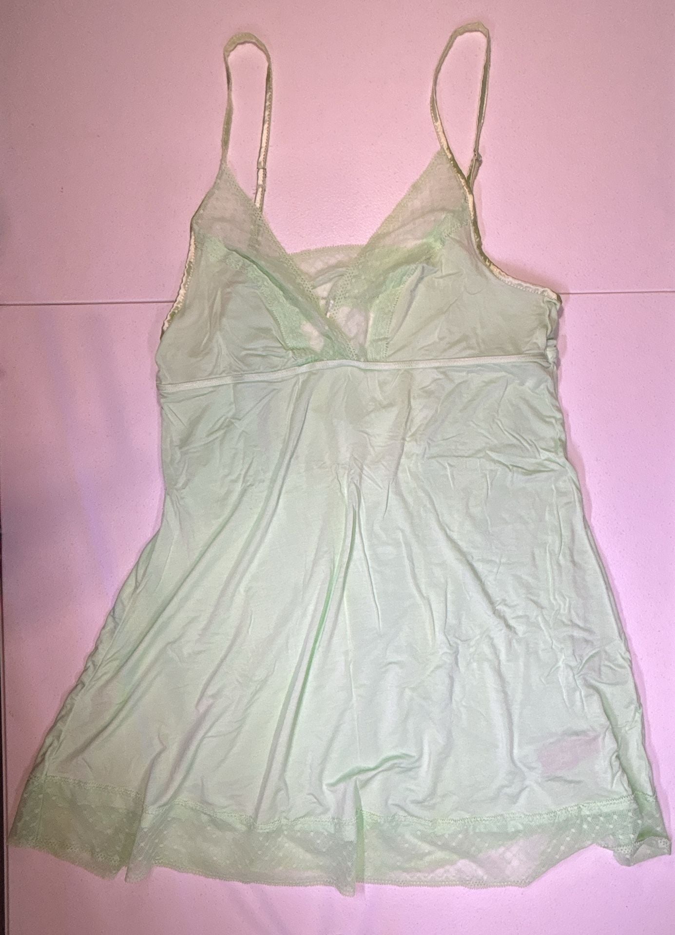 Cosmopolitan Babydoll Green Lace Chemise Nightgown 2