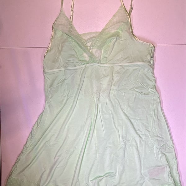 Cosmopolitan Babydoll Green Lace Chemise Nightgown