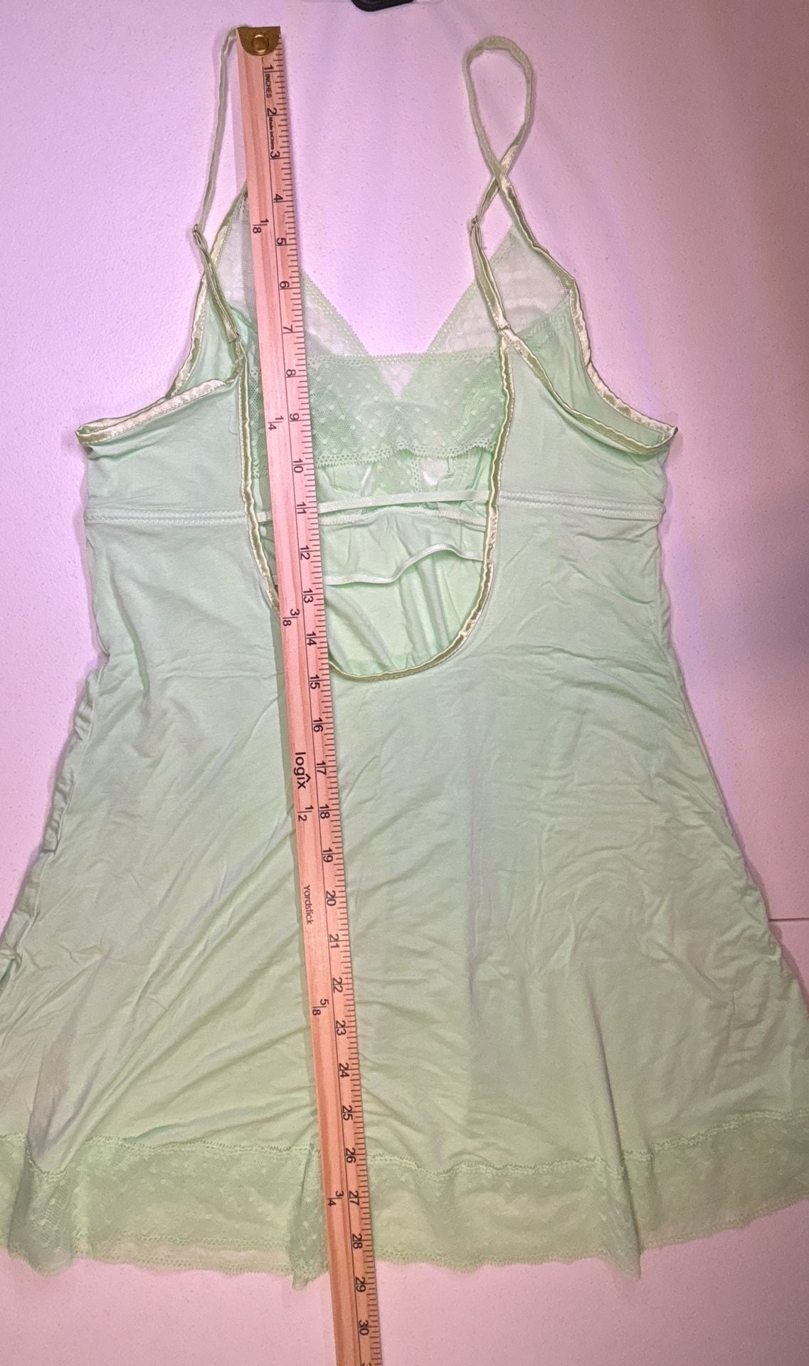 Cosmopolitan Babydoll Green Lace Chemise Nightgown 5