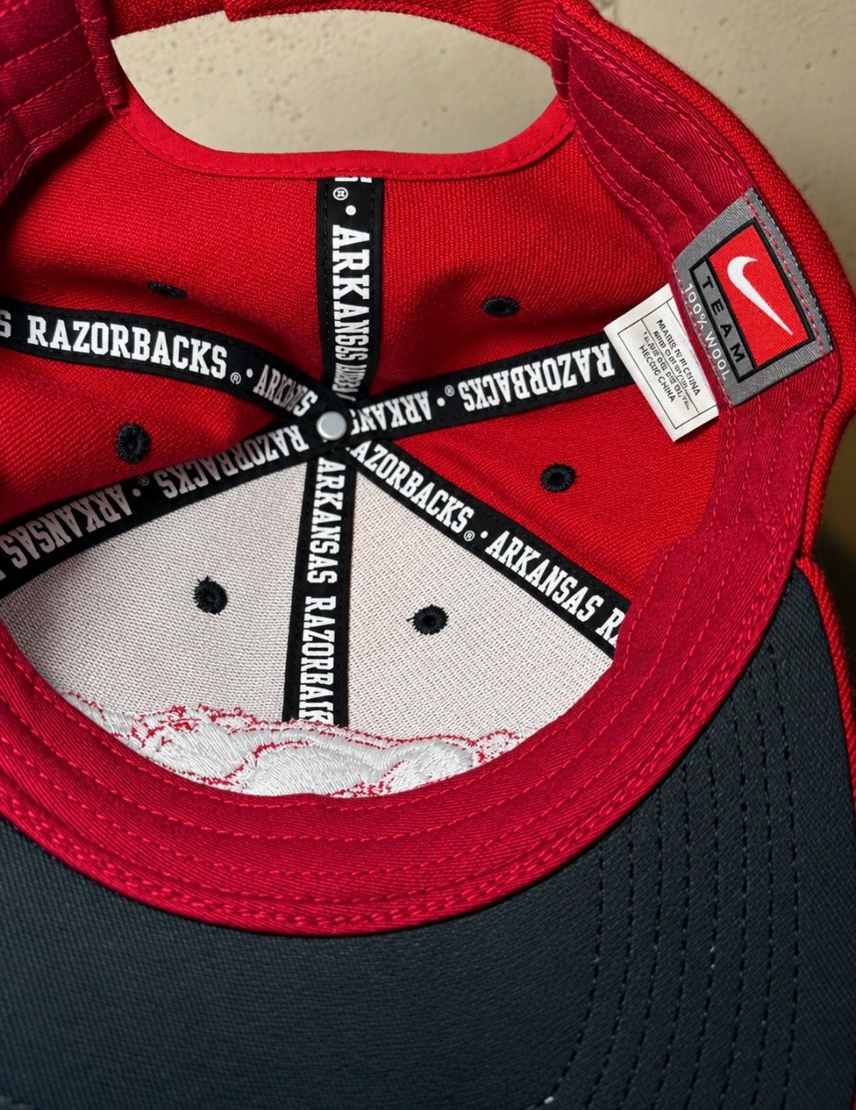 Nike Arkansas Razorbacks Hat Wool Red Baseball Cap Strapback 5