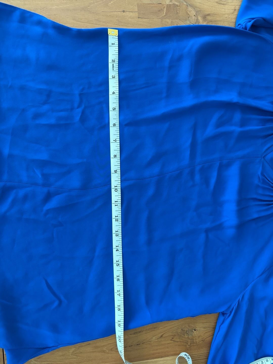 Kobi Halperin Silk Blouse Size M Blue Ruffle Neck Keyhole Long Sleeve 13