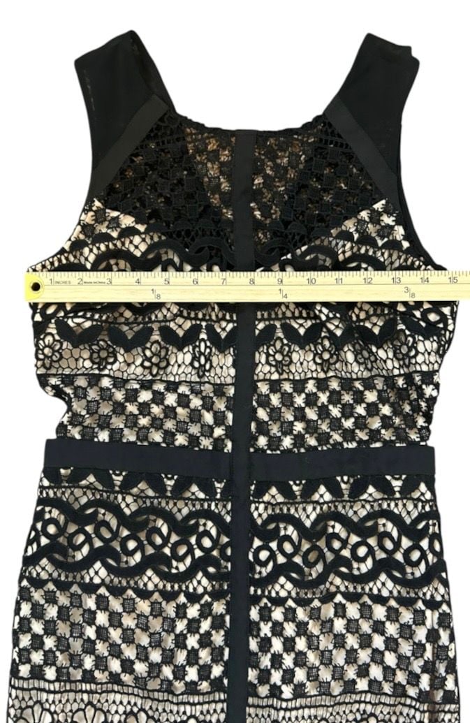 Marciano Rory Guipure Lace Dress Size S Black Nude 6
