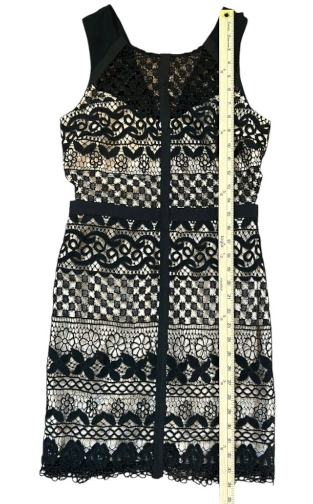 Marciano Rory Guipure Lace Dress Size S Black Nude 7