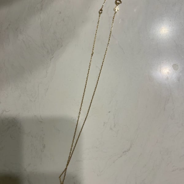 Tory Burch Logo Pendant Necklace Gold Tone