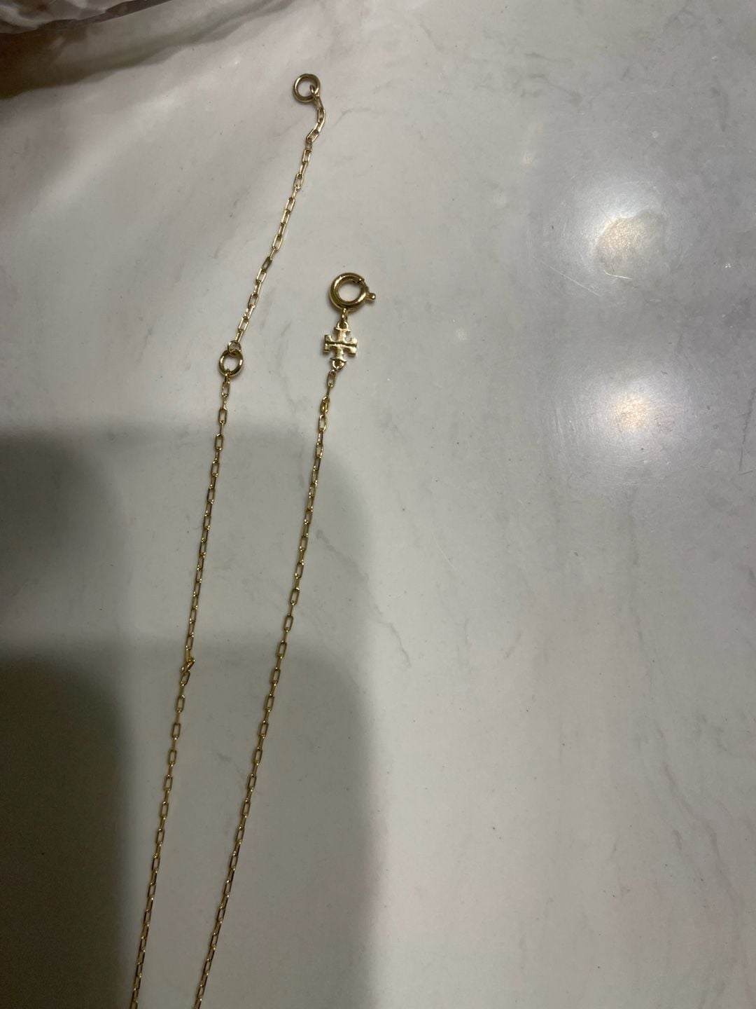 Tory Burch Logo Pendant Necklace Gold Tone 4
