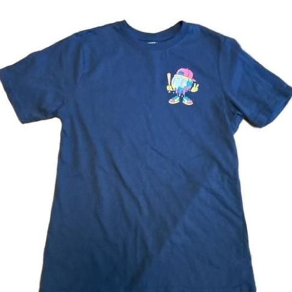 Amsterdam Graphic T-Shirt Size L (14/16) Navy Baseball Batter Swing