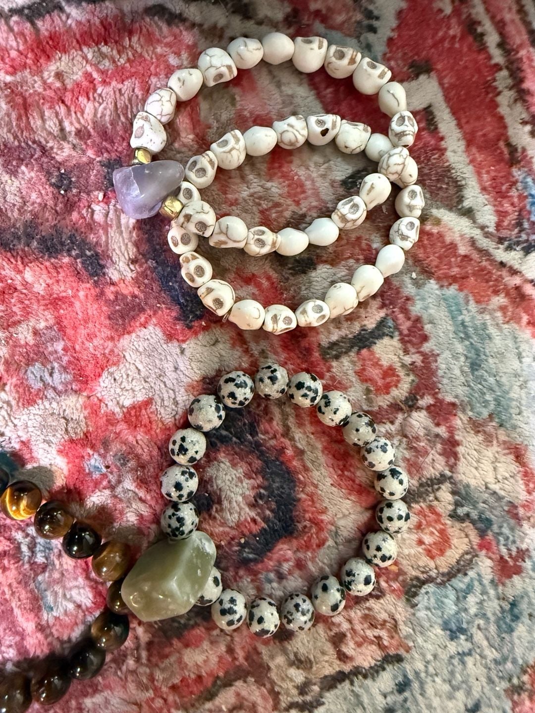 Crystal and Beaded Stretch Bracelet Set 1