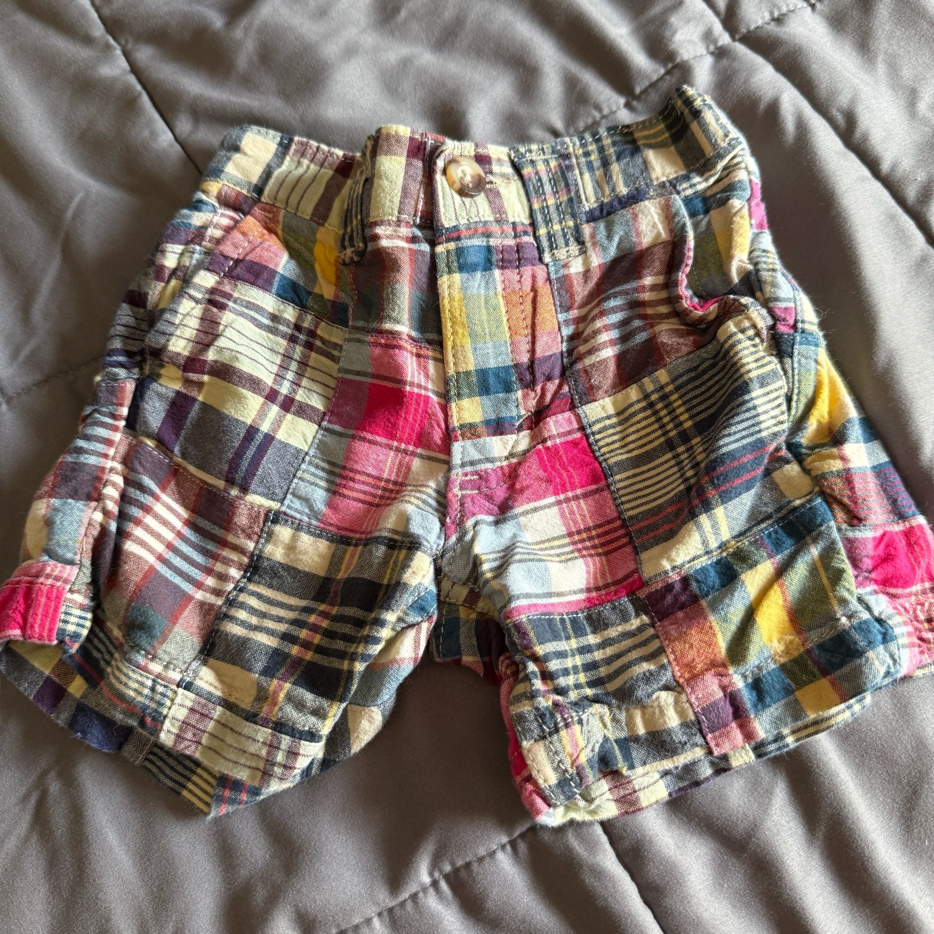 Old Navy Plaid Shorts Size 6-12 Months Multicolor Cotton 1