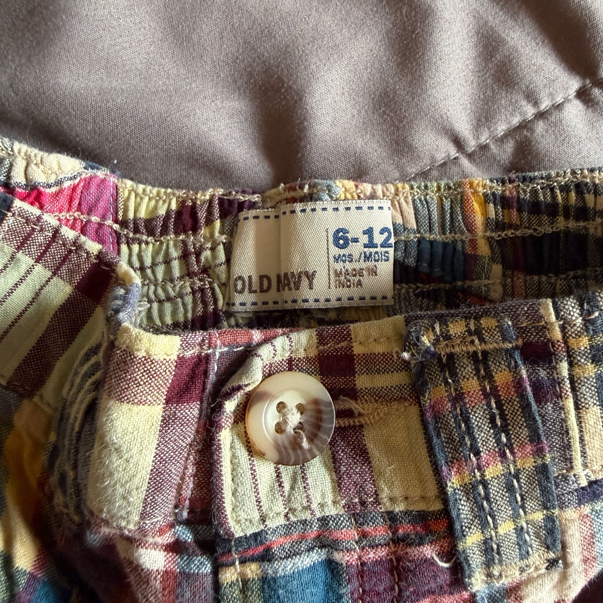 Old Navy Plaid Shorts Size 6-12 Months Multicolor Cotton 2